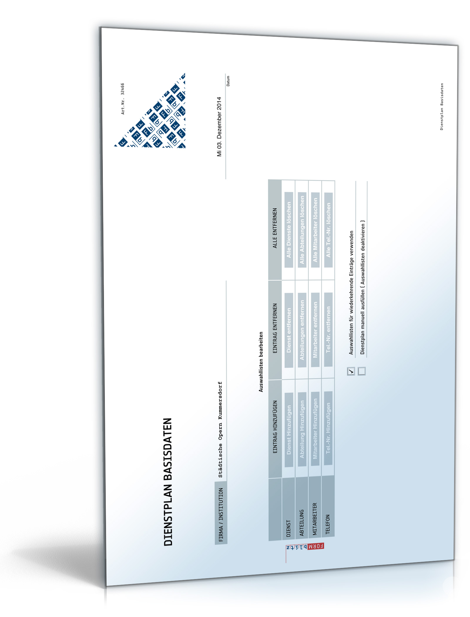 Dienstplan (PDF) Dokument zum Download