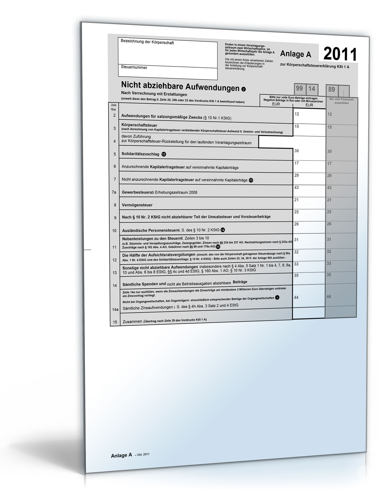 Anlage A 2011 Dokument zum Download