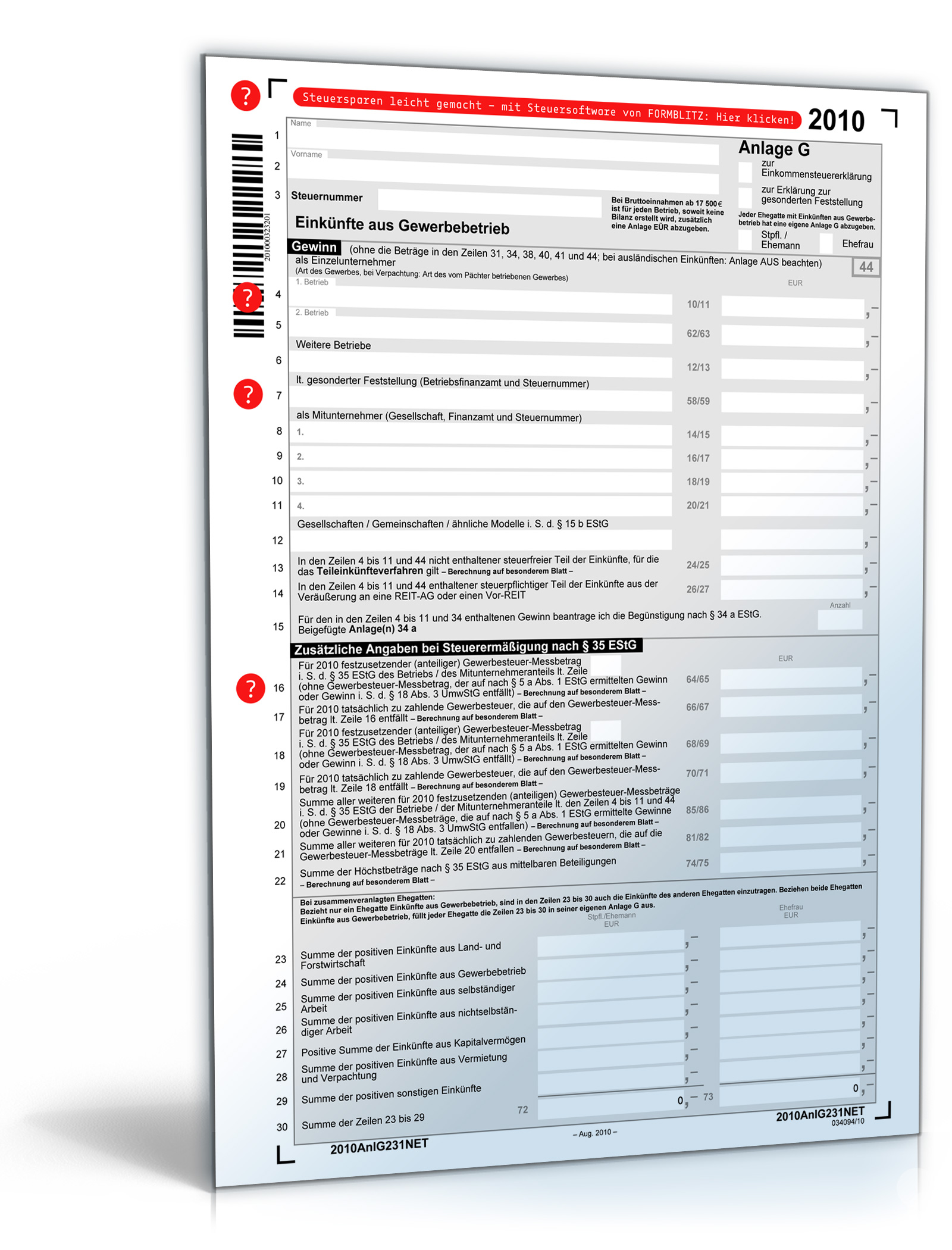 Anlage G 2010 Dokument zum Download