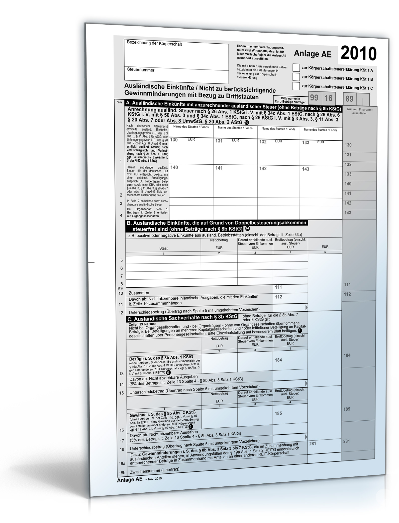 Anlage AE 2010 Dokument zum Download