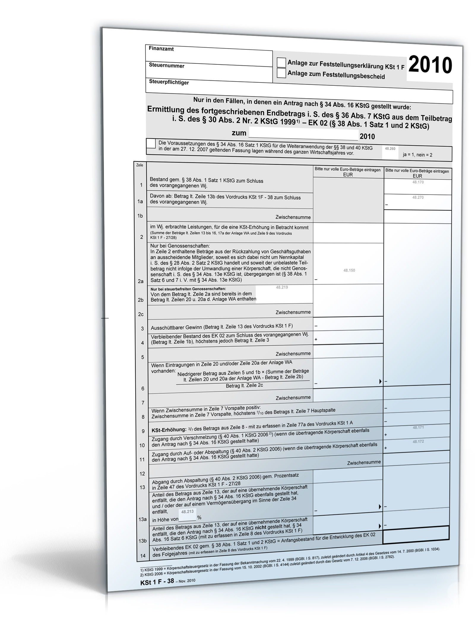 Ermittlung des Endbetrags 2010 Dokument zum Download