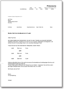 Werbebrief für Sonderangebote Dokument zum Download