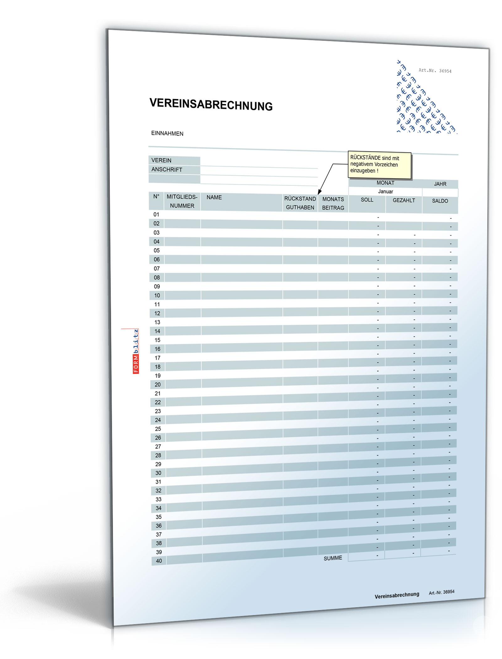 Mitgliederverwaltung für Vereine mit Beitragsabrechnung Dokument zum Download