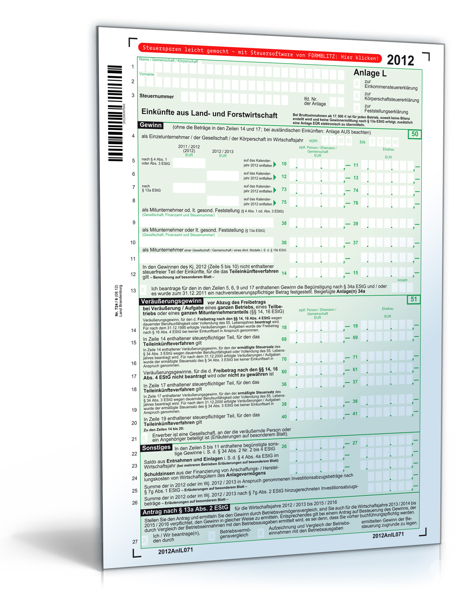 Anlage L 2012 Dokument zum Download