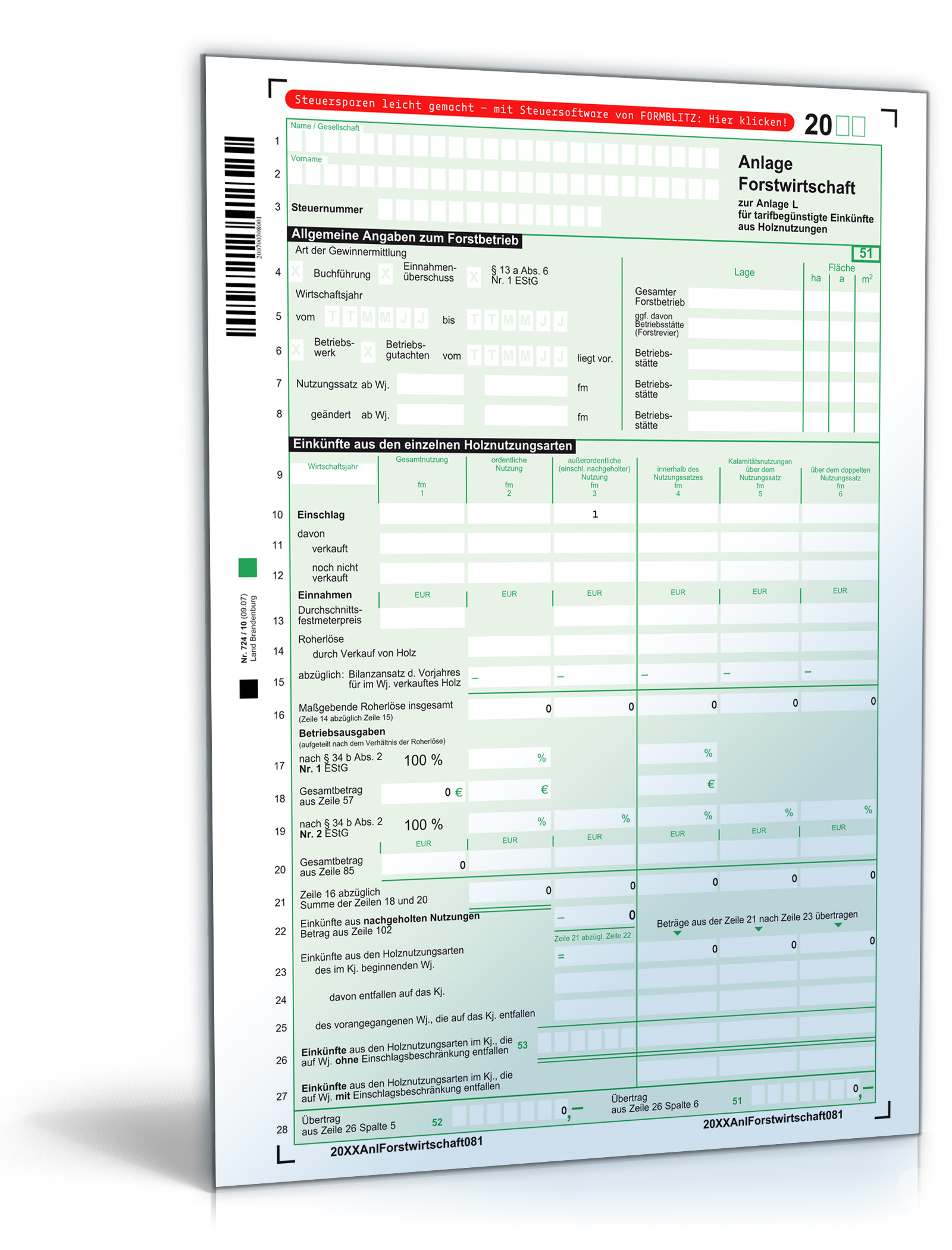 Anlage Forstwirtschaft 2012 Dokument zum Download