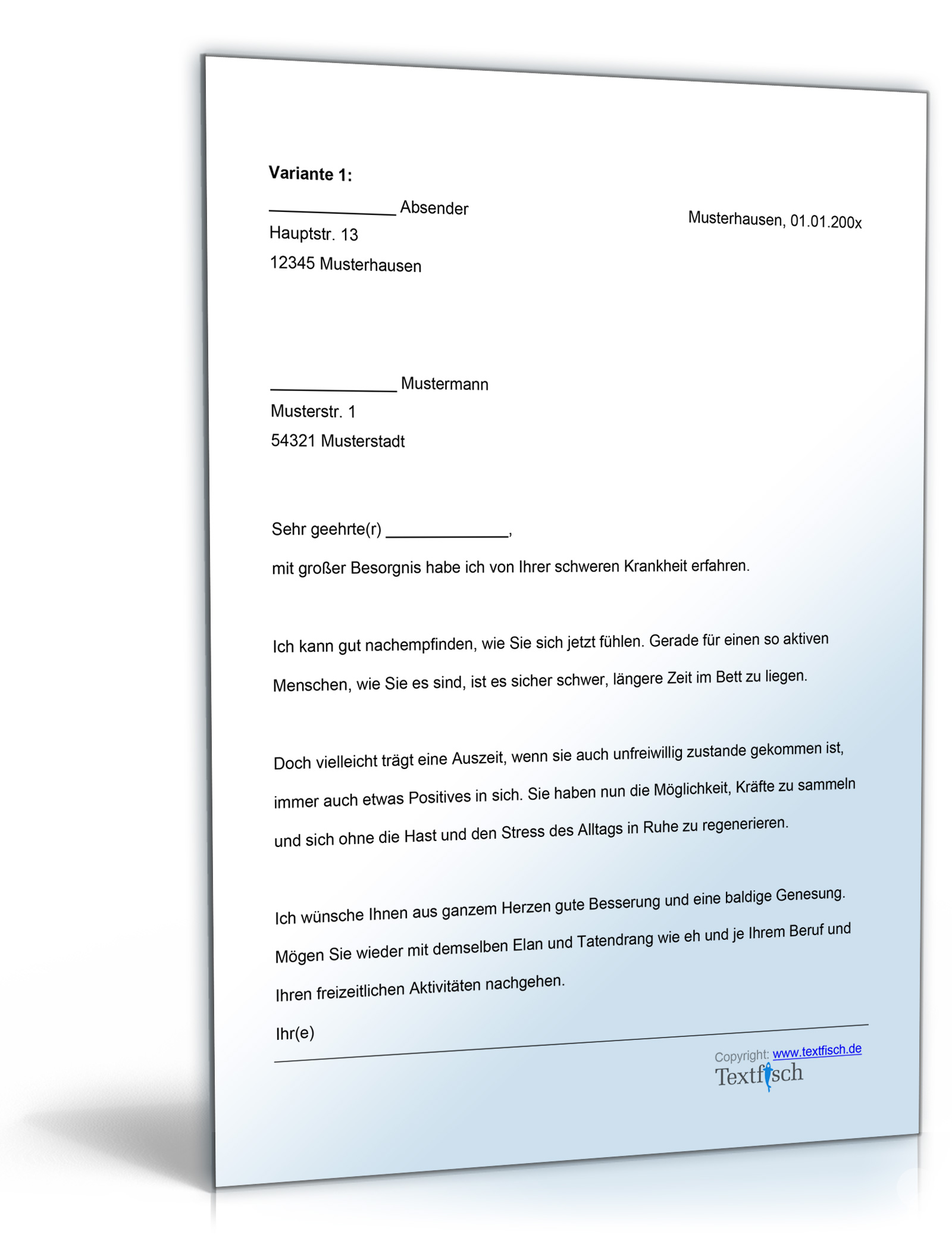 Genesungsbrief Dokument zum Download